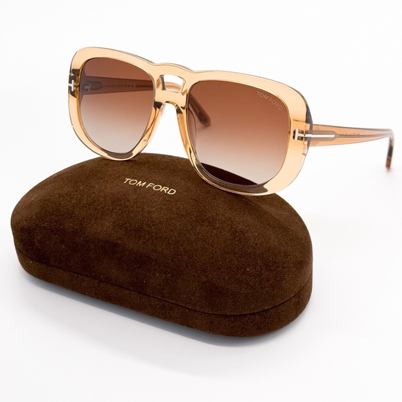 NEW TOM FORD BILIIE TF1012 45F WOMEN SUNGLASSES FT1012/S BROWN SQUARE EYEWEAR